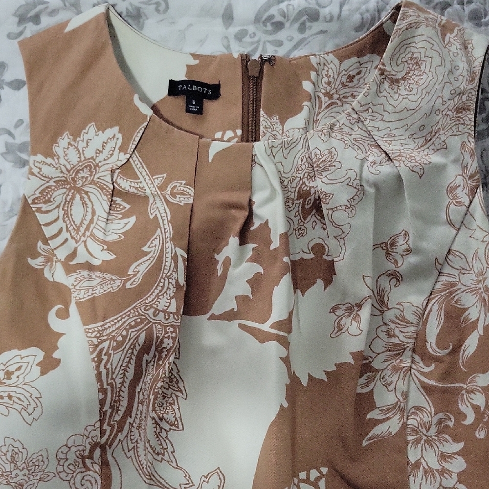 Talbots Beige and Cream Dress